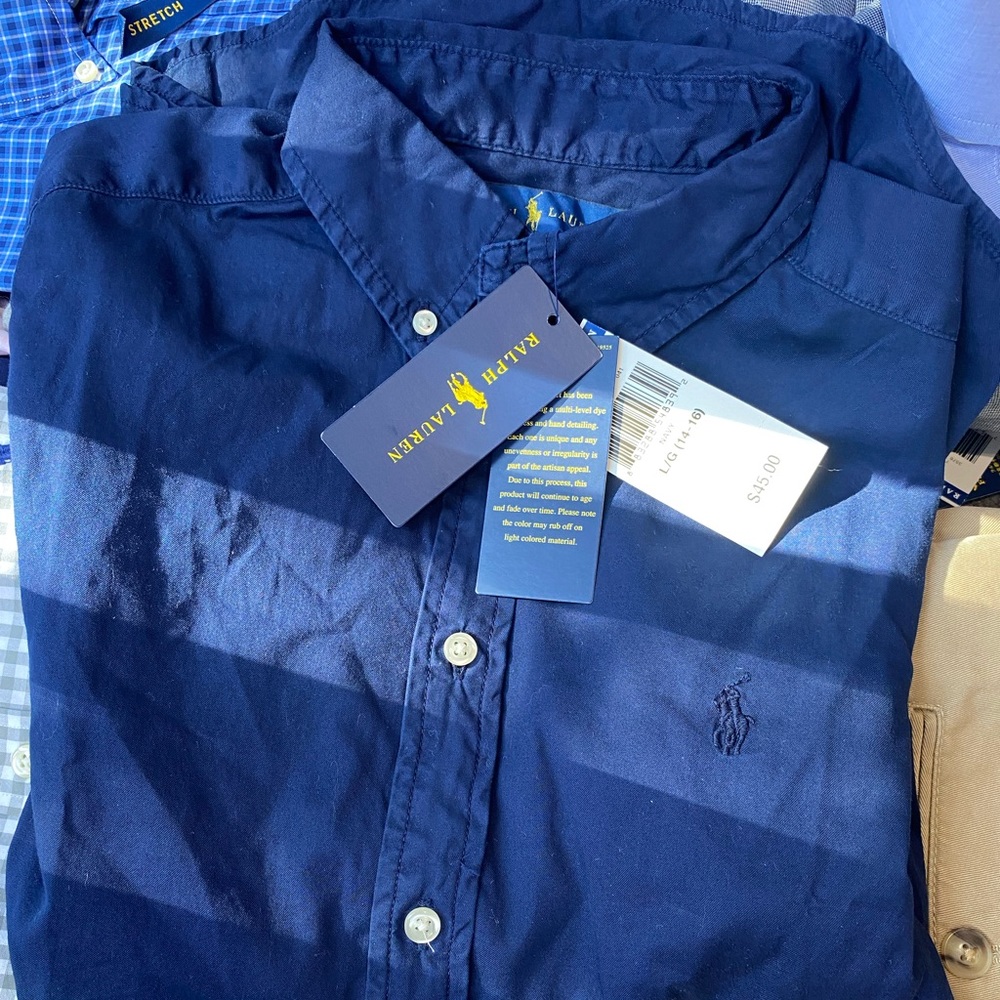 Polo Ralph Lauren Button Down Navy Large 14-16